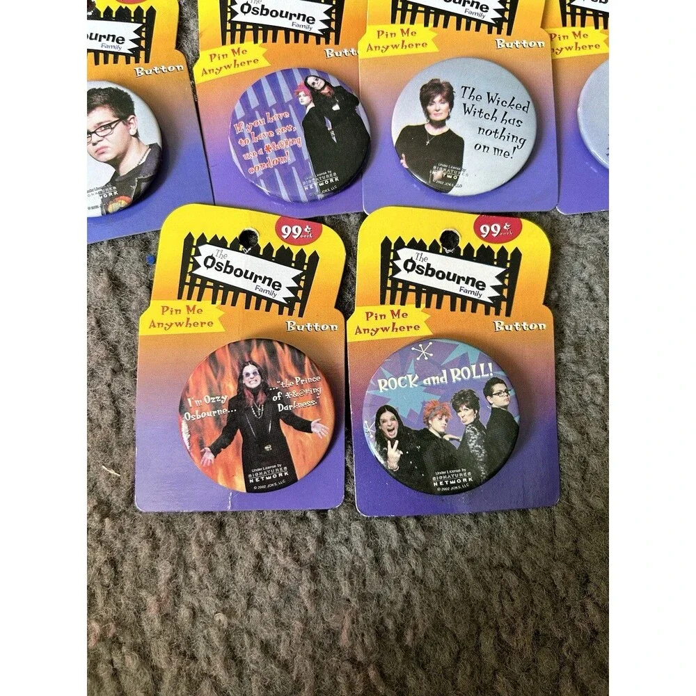 Vintage Y2K Ozzy Osbourne Prince of Darkness Family Pin Set Of 10